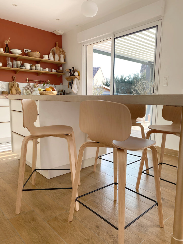 chaise de bar hêtre naturel