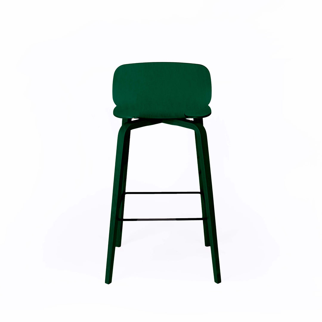 Chaise de bar en bois et metal vert