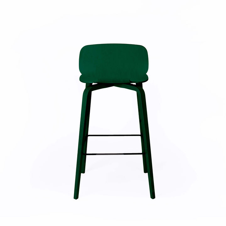 Chaise de bar en bois et metal vert