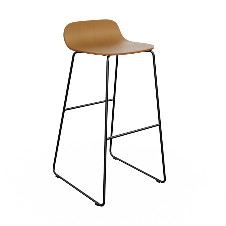 chaise de bar en chene et metal made in france