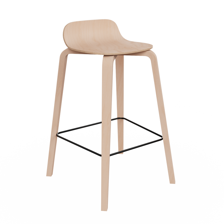 chaise de bar en hetre bois clair et metal