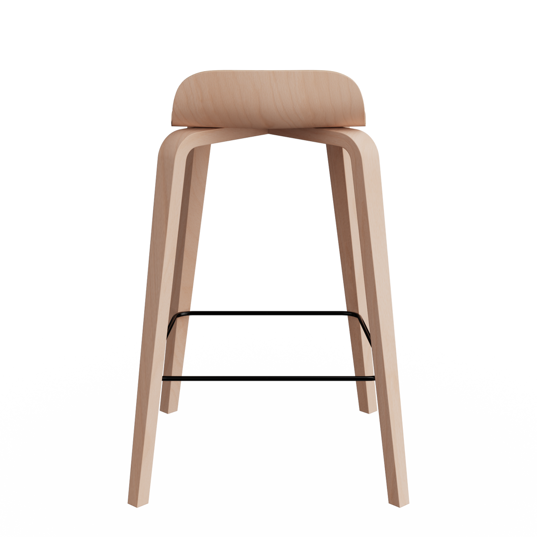 chaise de bar en hetre bois clair et metal