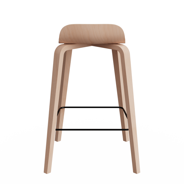 chaise de bar en hetre bois clair et metal