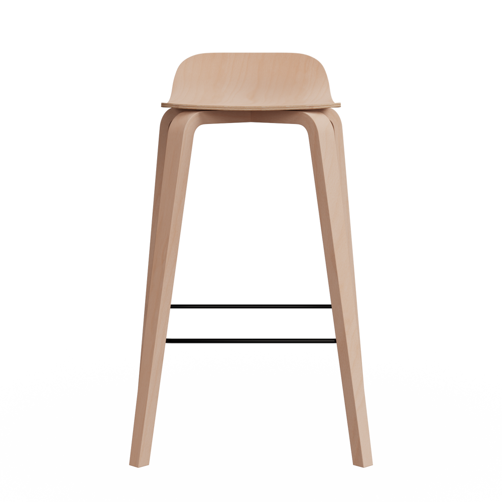 chaise de bar en hetre bois clair et metal