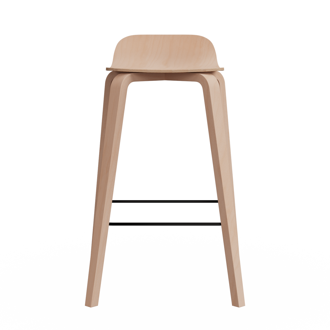 chaise de bar en hetre bois clair et metal
