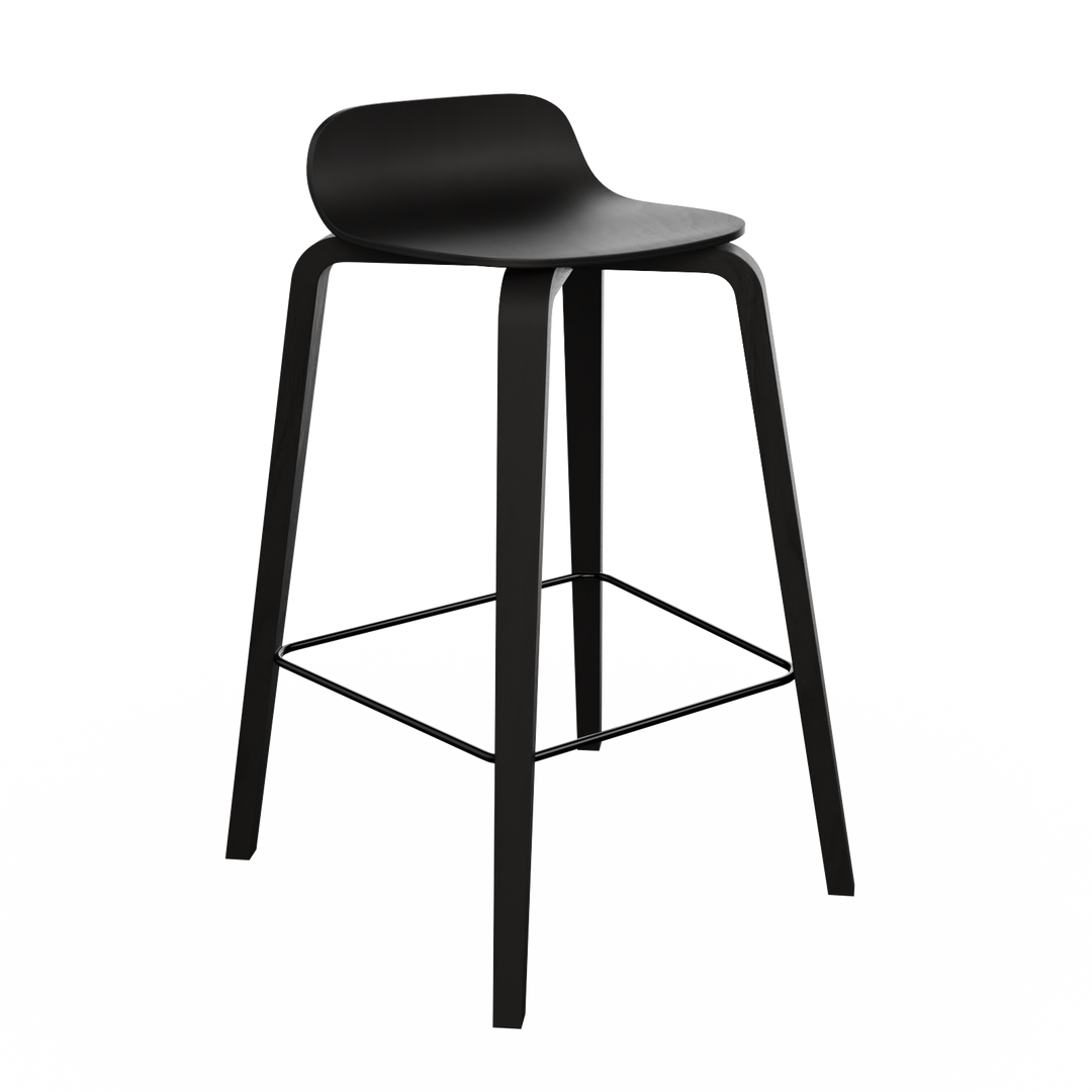 Chaise de bar en bois noir made in france design