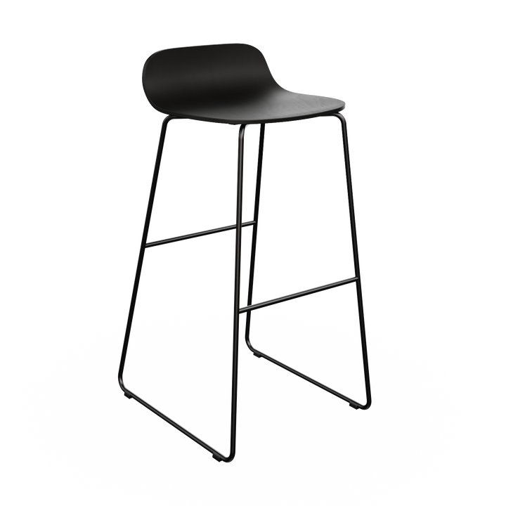 Chaise de bar en bois noir et metal
