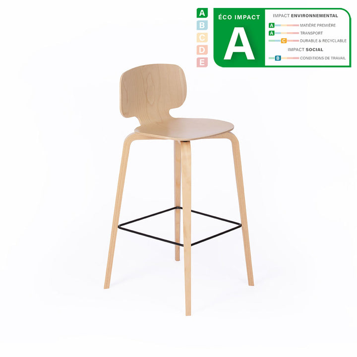 chaise de bar hêtre naturel