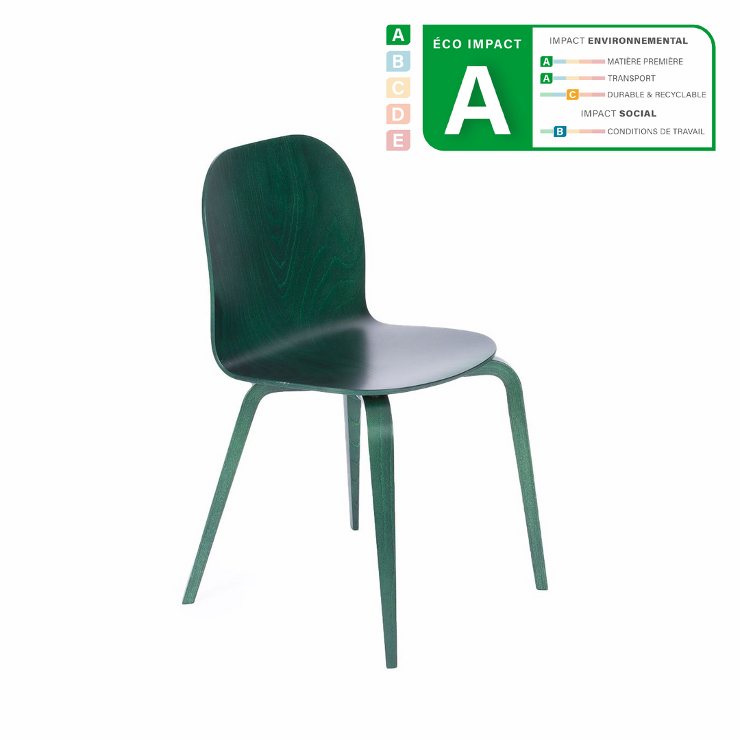 chaise en hêtre verte