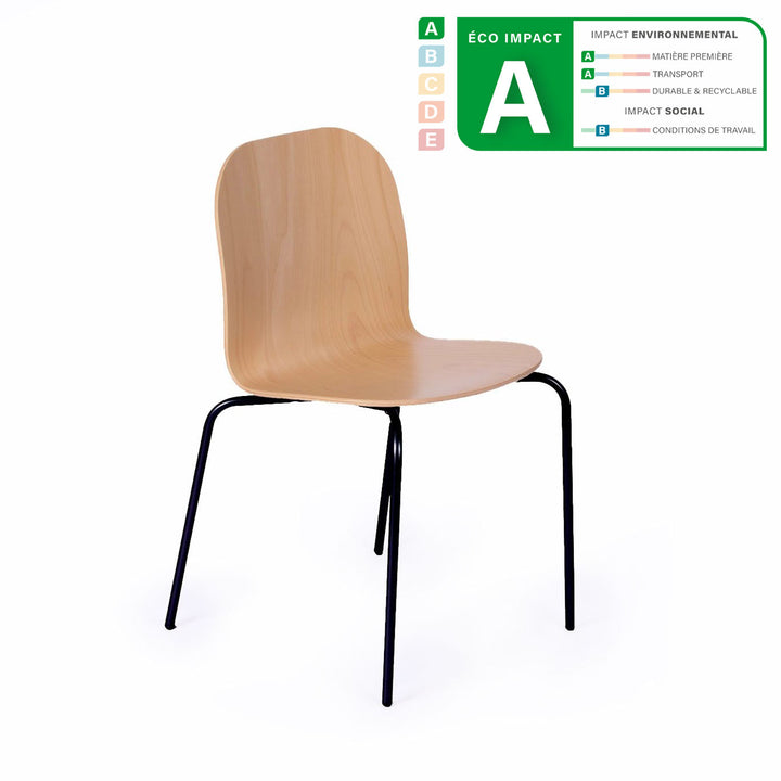 chaise en bois avec pied noir