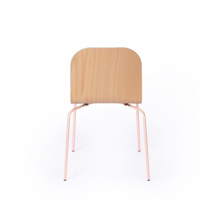 chaise avec pied rose pastel