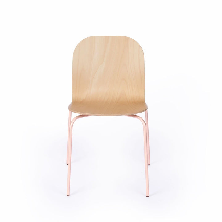 chaise avec pied rose pastel