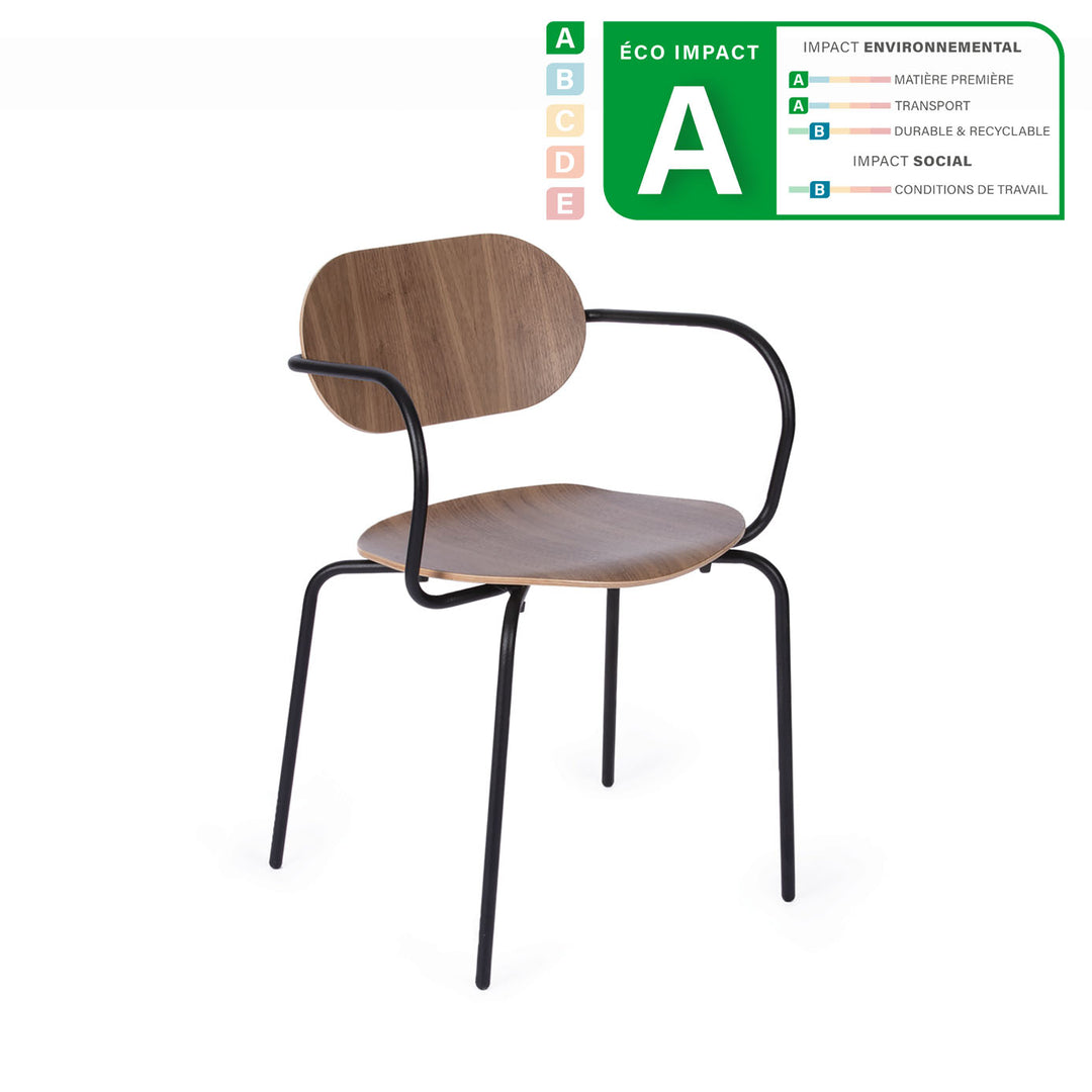 chaise design en noyer