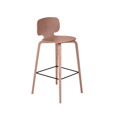 chaise de bar en bois rose pastel