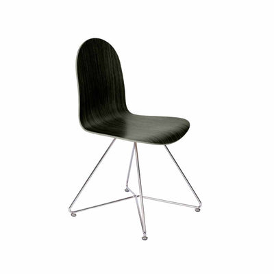 chaise en bois noir et métal