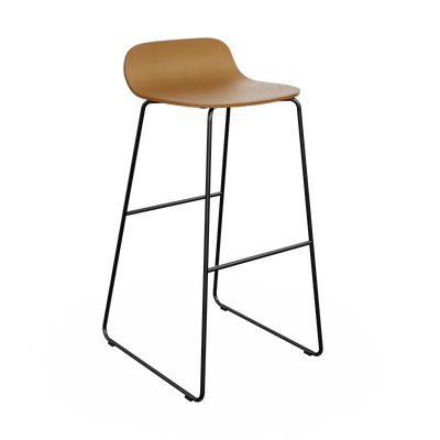 chaise de bar en chene et metal made in france