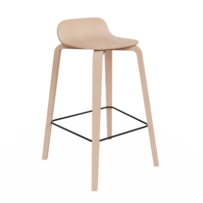 chaise de bar en hetre bois clair et metal