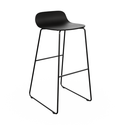 Chaise de bar en bois noir et metal