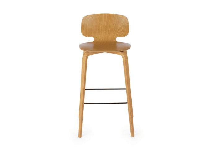 chaise de bar en hêtre vernis teinté