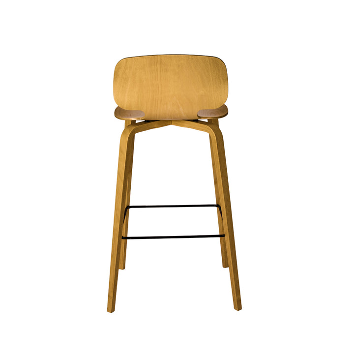 chaise de bar en hêtre vernis teinté
