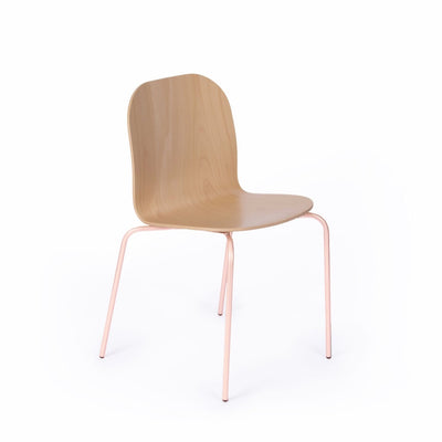 chaise avec pied rose pastel