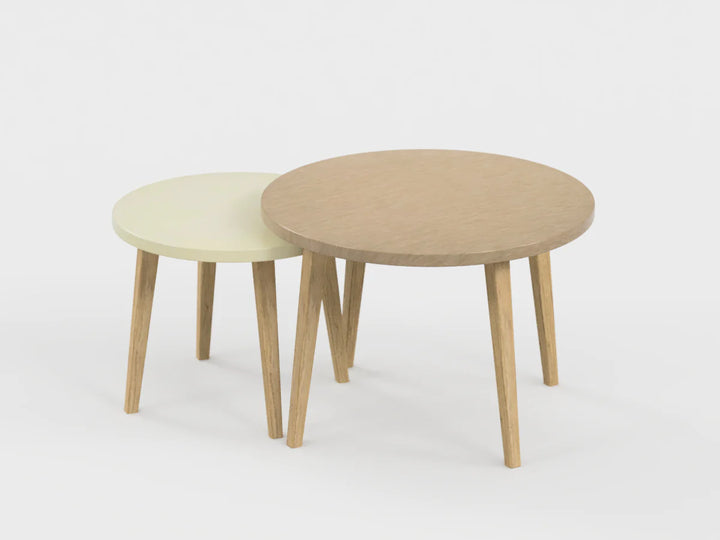 Table gigogne Terre de Sienne  et sable 