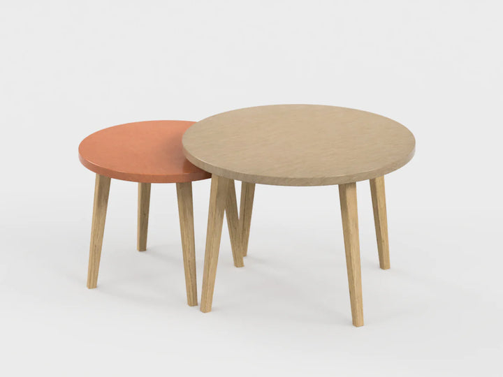 Table gigogne Terre de Sienne et camel 