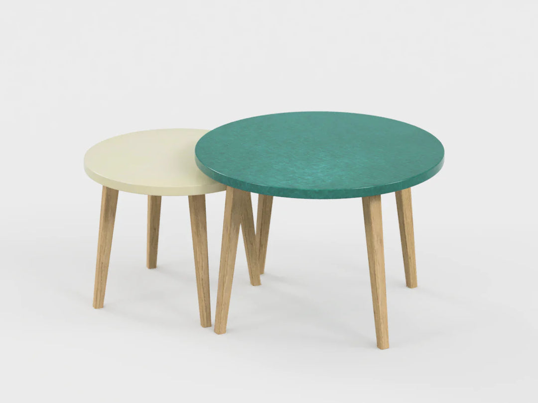 Table gigogne eucalyptus et sable 