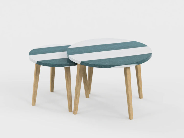 Table gigogne eucalyptus et Terre de Sienne 