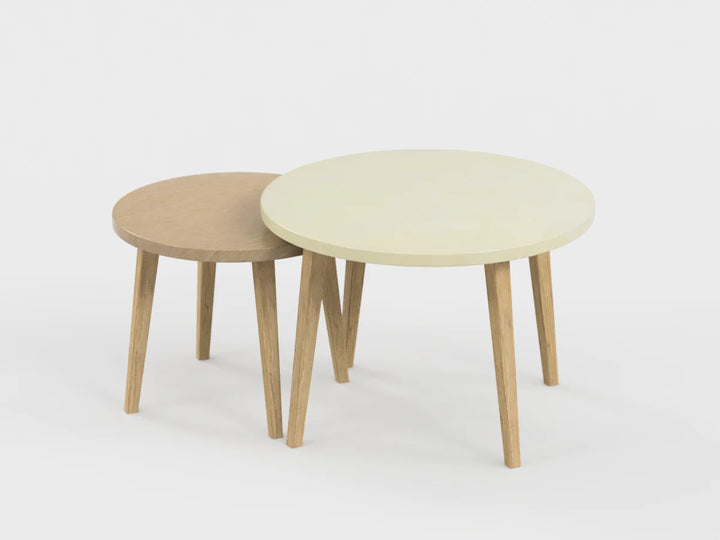 Table gigogne menthol et sable 