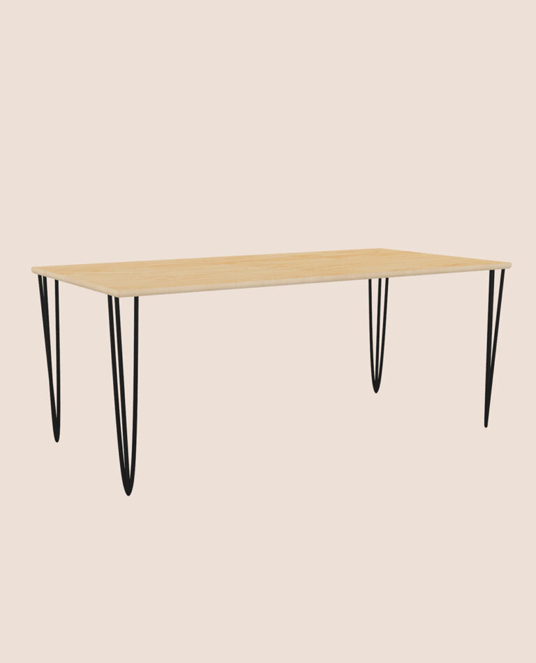Grande table de salon en métal et bois 