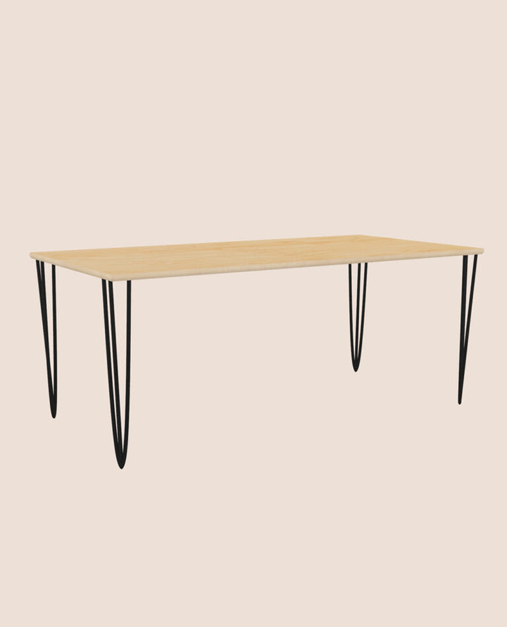 Grande table de salon en métal et bois 