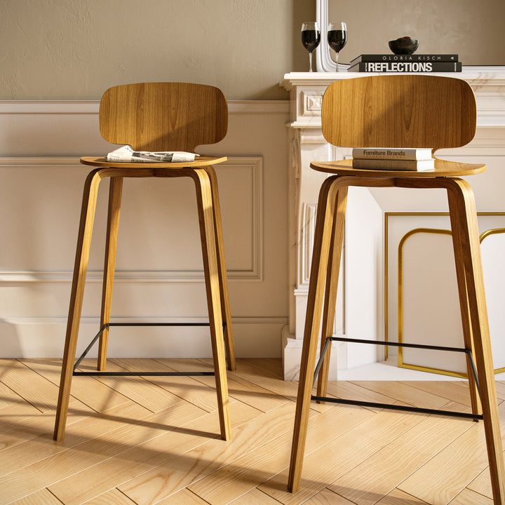 chaise de bar en hêtre vernis teinté